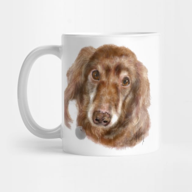 Happy Long Hair Dachshund Pup by LITDigitalArt